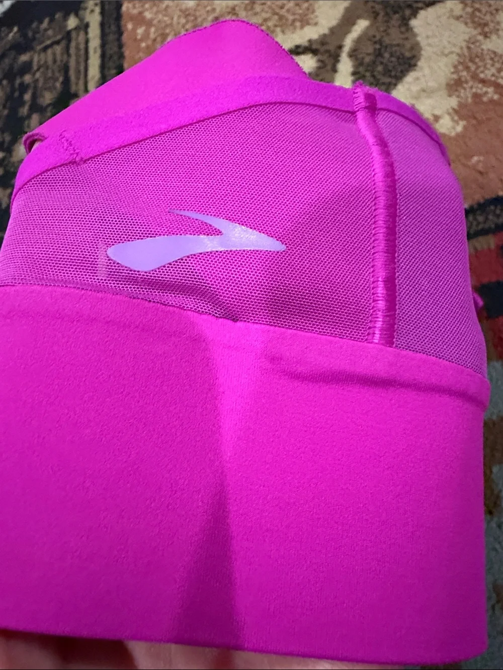 Womens hot pink Brooks drive interlace strappy sports bra